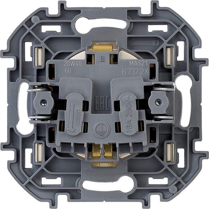 Розетка 2К+З немецкий стандарт 16 А 250 В~ INSPIRIA слоновая кость