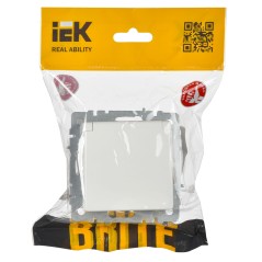 BRITE Розетка с заземлением с защитными шторками и крышкой 16А IP44 РСбш10-3-44-БрБ белый