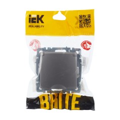 BRITE Розетка с заземлением с защитными шторками и крышкой 16А IP44 РСбш10-3-44-БрС сталь