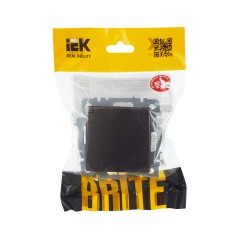 BRITE Розетка с заземлением с защитными шторками и крышкой 16А IP20 РСбш10-3-БрТБ темная бронза