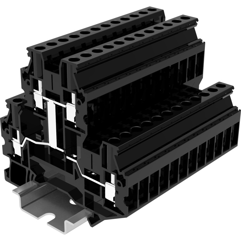 Клемма TU 2-уровневая винтовая, сечение 4 мм. кв., черная