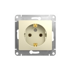 GLOSSA Розетка с заземлением в рамку бежевая
