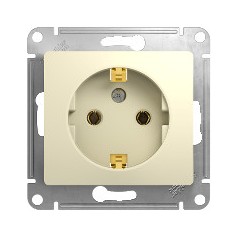 GLOSSA Розетка с заземлением в рамку бежевая