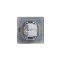 GLOSSA Розетка с заземлением со шторками с крышкой IP44 перламутр в сборе
