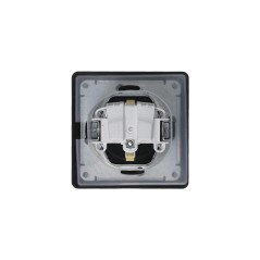 GLOSSA Розетка с заземлением со шторками с крышкой IP44 антрацит в сборе