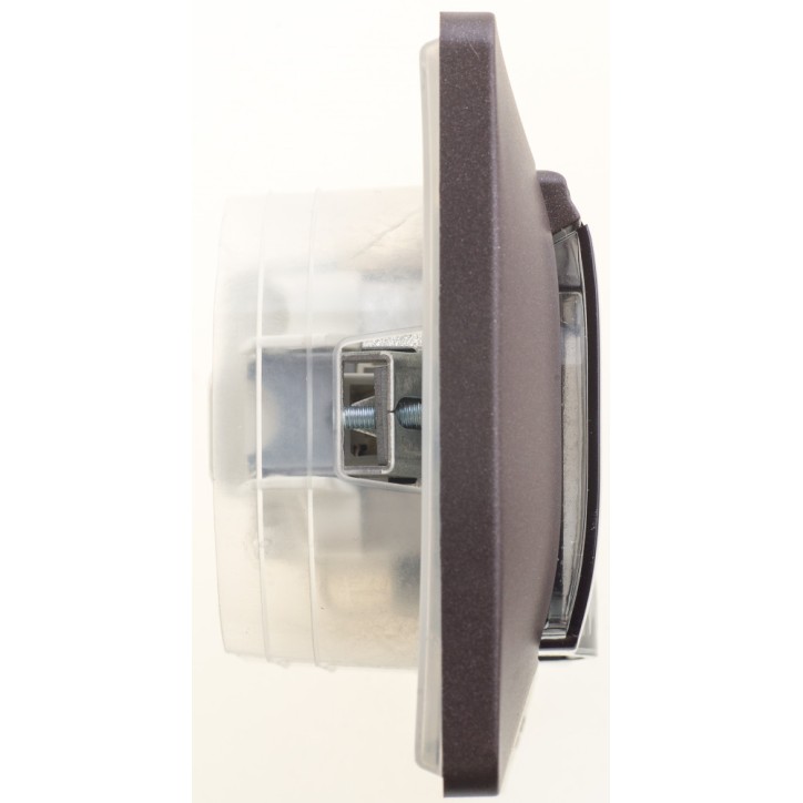 GLOSSA Розетка с заземлением со шторками с крышкой IP44 шоколад в сборе