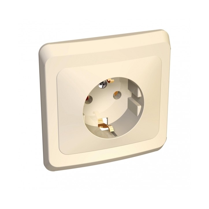 ЭТЮД Розетка скрытая с заземлением без шторок бежевая ЭТЮД Розетка скрытая с заземлением без шторок бежевая