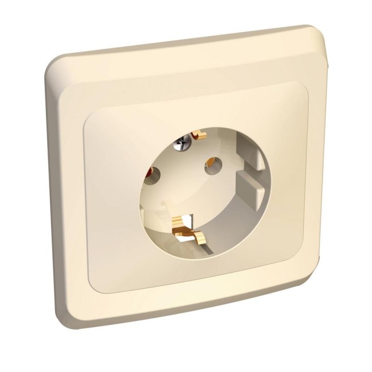 ЭТЮД Розетка скрытая с заземлением без шторок бежевая ЭТЮД Розетка скрытая с заземлением без шторок бежевая