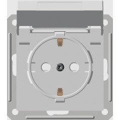 W59 Розетка скрытая с заземлением с крышкой IP44 белая
