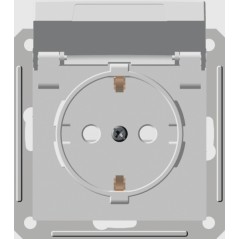 W59 Розетка скрытая с заземлением с крышкой IP44 белая