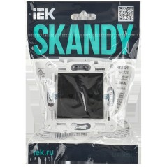 SKANDY Розетка без заземления с защитными шторками 10А SK-R01Bl черный IEK