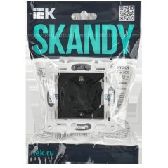 SKANDY Розетка с заземлением с защитными шторками 16А безвинтовое крепление SK-R06Bl черный IEK