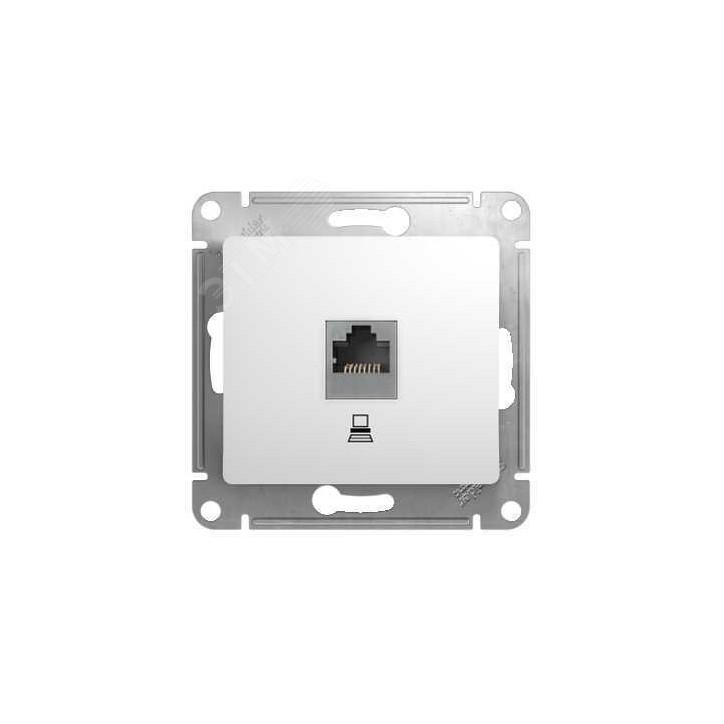 GLOSSA Розетка компьютерная RJ45 категория 5е в рамку белая