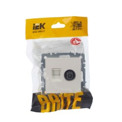 BRITE Розетка двойная TV+RJ45 кат.5E РТВ/РК12-БрЖ жемчуг