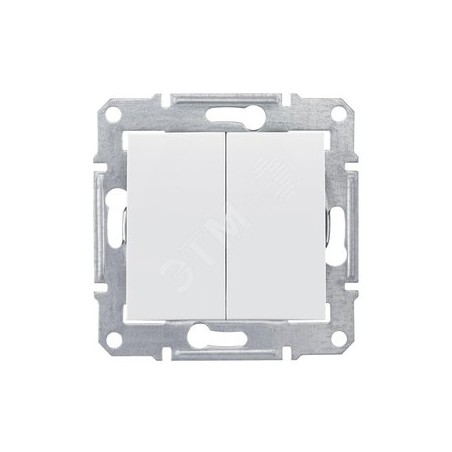 Sedna Выключатель двухклавишный в рамку белый сх.5