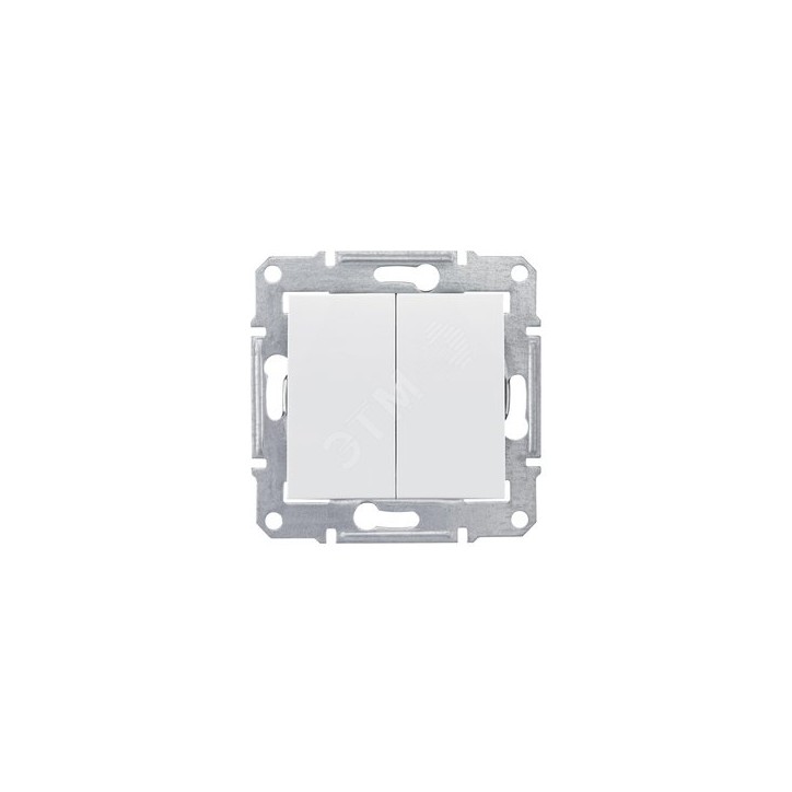 Sedna Выключатель двухклавишный в рамку белый сх.5