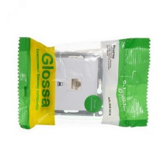 GLOSSA Розетка компьютерная RJ45 категория 5е в рамку белая