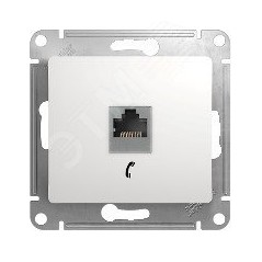 GLOSSA Розетка телефонная RJ11 в рамку белая
