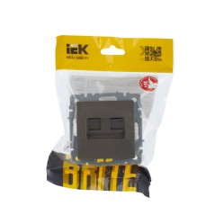 BRITE Розетка компьютерная двойная RJ45 кат.5E РК10-2-БрШ шампань