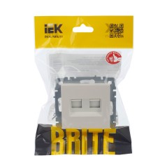 BRITE Розетка компьютерная двойная кат.5E RJ45 РК10-2-БрЖ жемчуг