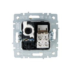 BRITE Розетка двойная RJ11+RJ45 кат.5E РК/Т12-БрС сталь