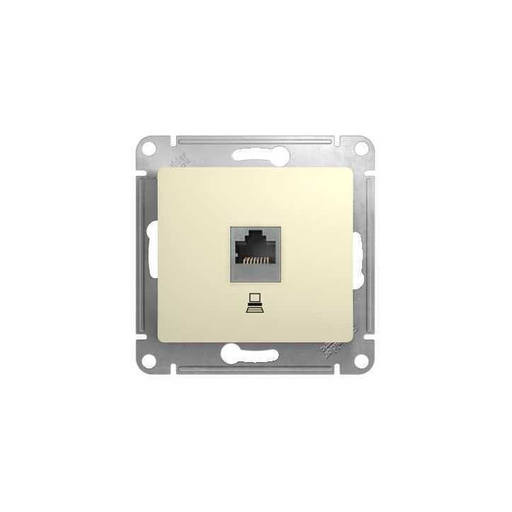 GLOSSA Розетка компьютерная RJ45 категория 5е в рамку бежевая