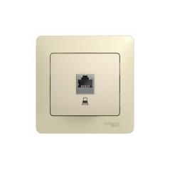 GLOSSA Розетка компьютерная RJ45 категория 5е в рамку бежевая