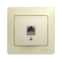 GLOSSA Розетка компьютерная RJ45 категория 5е в рамку бежевая