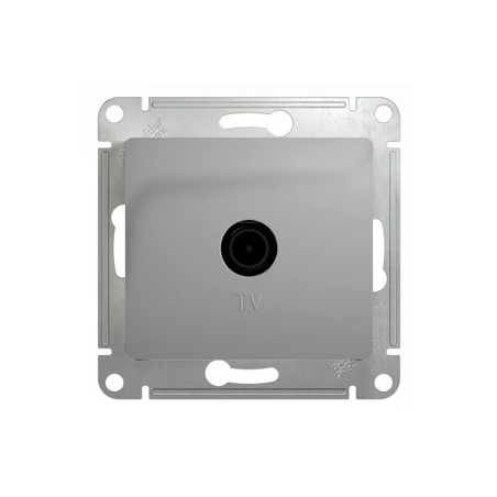 GLOSSA Розетка телевизионная TV проходная в рамку 4дБ алюминий