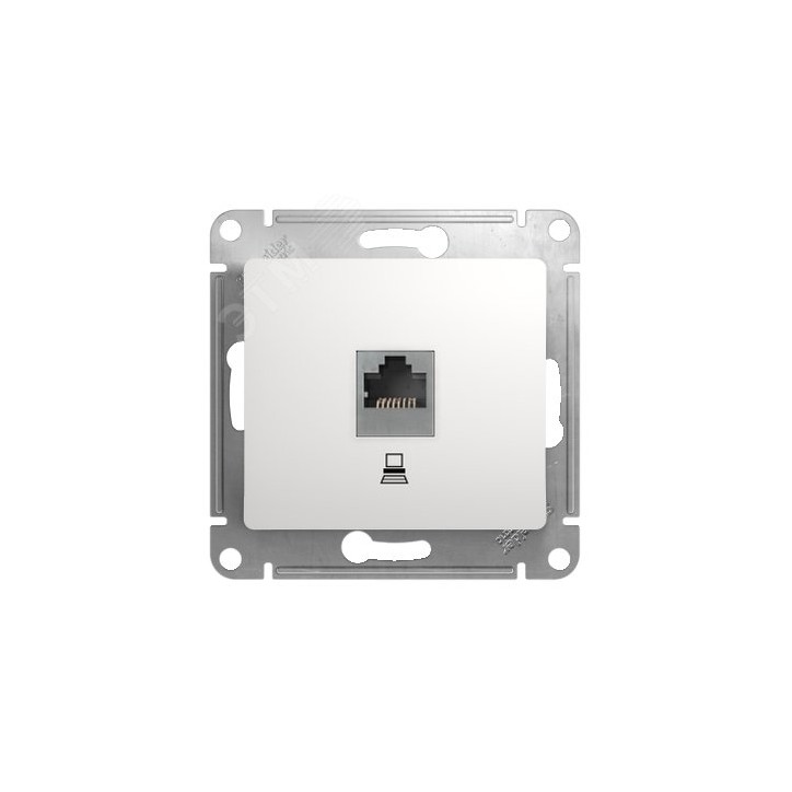 GLOSSA Розетка компьютерная RJ45 категория 5е в рамку белая