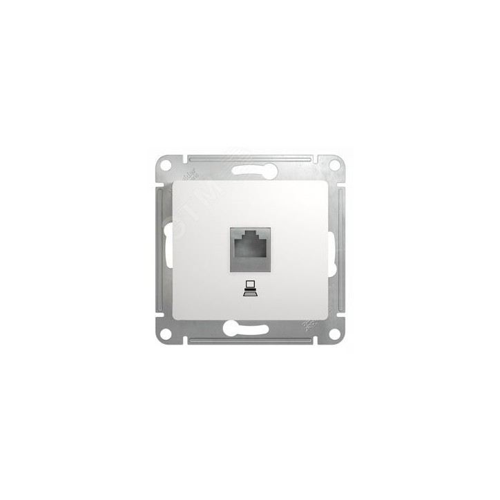 GLOSSA Розетка компьютерная RJ45 категория 5е в рамку белая