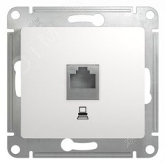 GLOSSA Розетка компьютерная RJ45 категория 5е в рамку белая