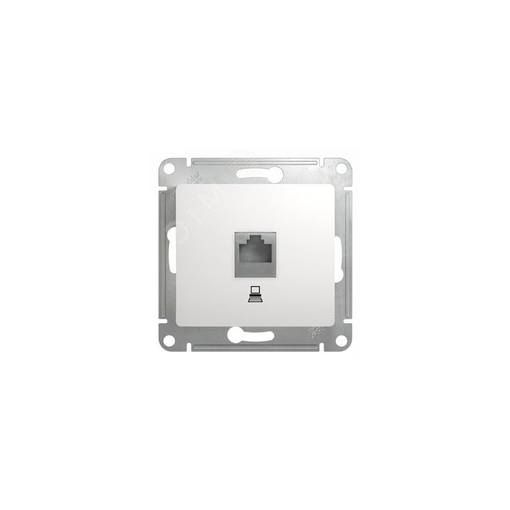 GLOSSA Розетка компьютерная RJ45 категория 5е в рамку белая