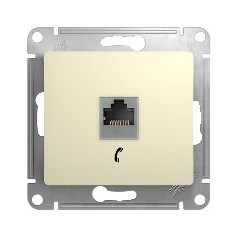 GLOSSA Розетка телефонная RJ11 в рамку бежевая
