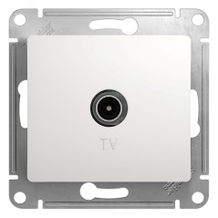 GLOSSA Розетка телевизионная TV одиночная в рамку 1дБ белая