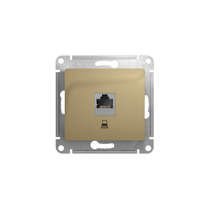 GLOSSA Розетка компьютерная RJ45 категория 5е в рамку титан GLOSSA Розетка компьютерная RJ45 категория 5е в рамку титан