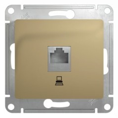 GLOSSA Розетка компьютерная RJ45 категория 5е в рамку титан