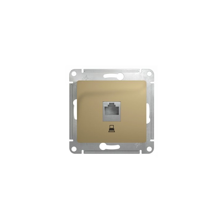 GLOSSA Розетка компьютерная RJ45 категория 5е в рамку титан GLOSSA Розетка компьютерная RJ45 категория 5е в рамку титан