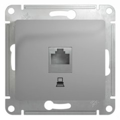 GLOSSA Розетка компьютерная RJ45 категория 5е в рамку алюминий