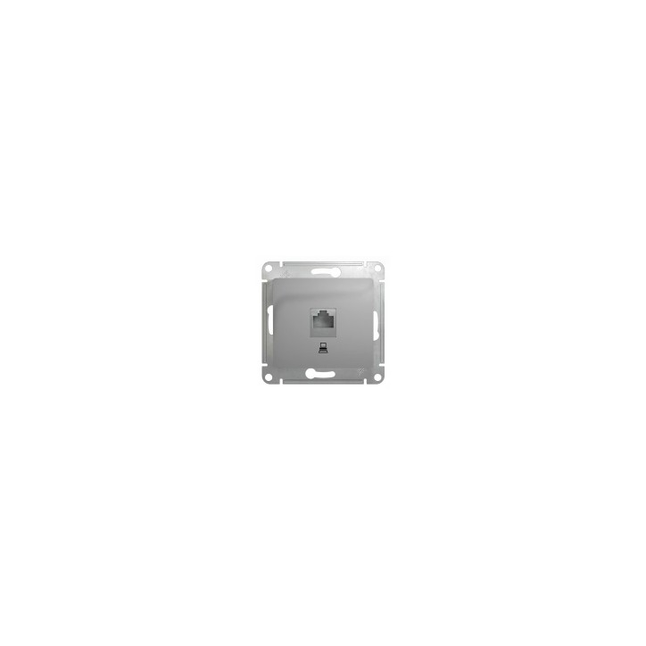 GLOSSA Розетка компьютерная RJ45 категория 5е в рамку алюминий