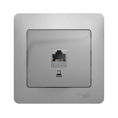 GLOSSA Розетка компьютерная RJ45 категория 5е в рамку алюминий