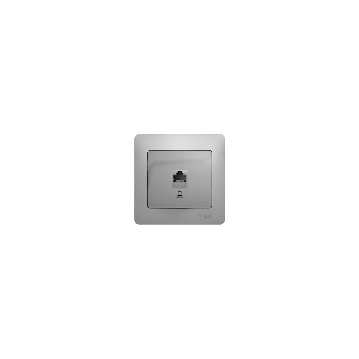 GLOSSA Розетка компьютерная RJ45 категория 5е в рамку алюминий