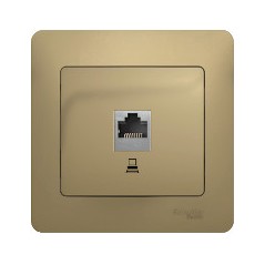 GLOSSA Розетка компьютерная RJ45 категория 5е в рамку титан