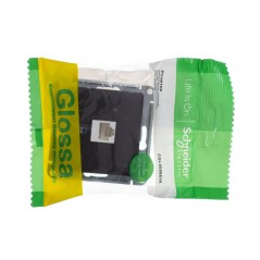 GLOSSA Розетка компьютерная RJ45 категория 5E шоколад в рамку