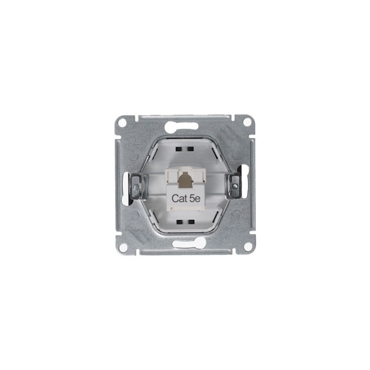 GLOSSA Розетка компьютерная RJ45 категория 5E антрацит в рамку