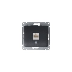 GLOSSA Розетка компьютерная RJ45 категория 5E антрацит в рамку
