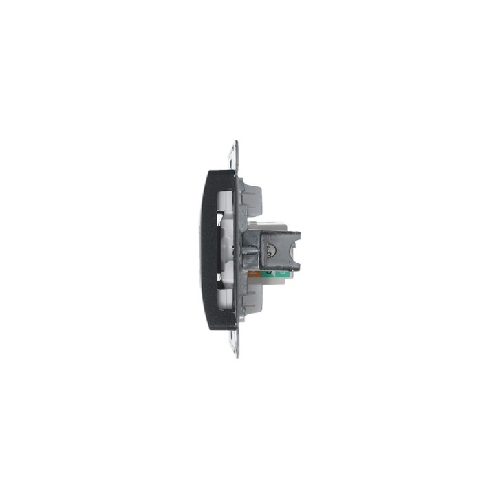 GLOSSA Розетка компьютерная RJ45 категория 5E антрацит в рамку