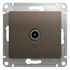GLOSSA Розетка телевизионная TV одиночная 1DB шоколад в рамку