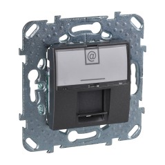 UNICA Розетка компьютерная 1xRJ45 в рамку черная