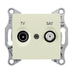 Sedna Розетка телевизионная TV/SAT оконечная 1Дб в рамку бежевая